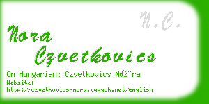 nora czvetkovics business card